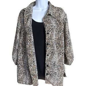 White Stag Women's 2X (18W/20W) Animal Print Jacket‎ And Tank 2 Piece Top